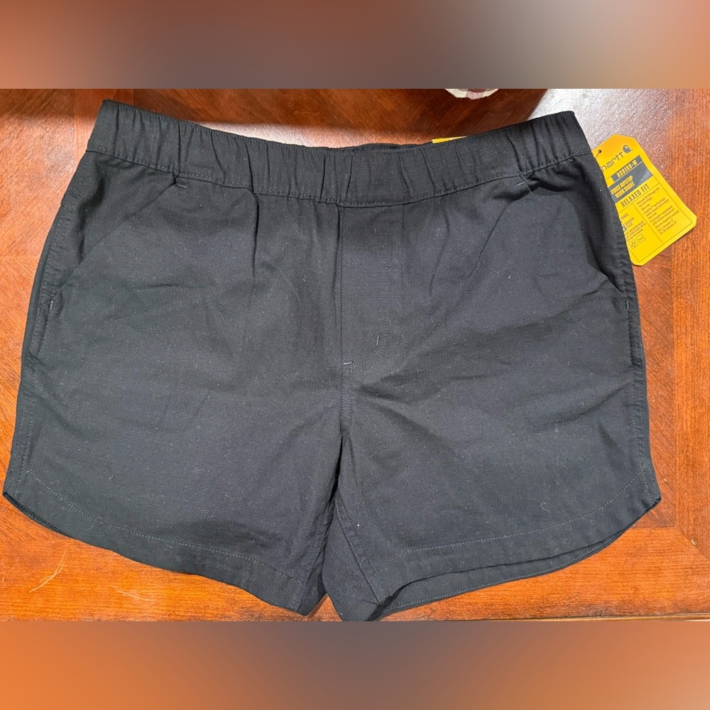 Carhartt Women's Black Elastic-Waist Athletic Shorts
